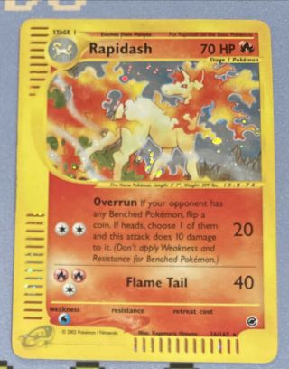 Rapidash 26/165 Holo Rare E - Card Pokemon Expedition Vintage Wotc Mp/lp