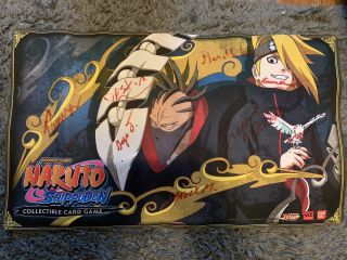 Naruto Tcg Playmat Sasori Hiroku & Deidara Akatsuki Jonin Top 8 Signed Playmat