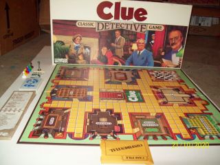 Vintage Clue Classic Detective Game Parker Brothers 1986 Complete