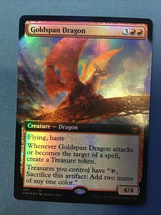 X1 Goldspan Dragon - Foil - Extended Art Mtg Kaldheim M M/nm,  English