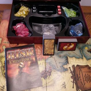Risk Lord Of The Rings 2002 Middle - Earth Conquest Board Game Complete W/ Ring