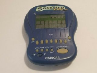 Vintage Radica Solitaire Lite Lighted Handheld Game Blue 1997
