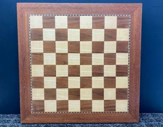 Vintage Wooden Chess Board Made In Spain 15 3/4 "