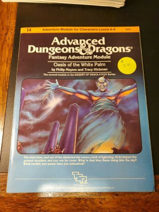I4 Oasis Of The White Palm Advanced D&d Module - Tsr Dungeons And Dragons - 1983