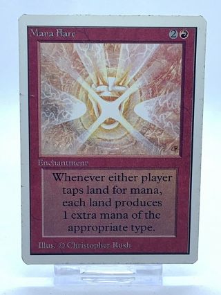 Vintage Mtg Magic Mana Flare 1993 Unlimited Edition Mp Very Rare Red Enchantment