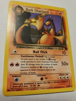 Pokemon Card Dark Charizard 21/82 Non Holo Rare Team Rocket