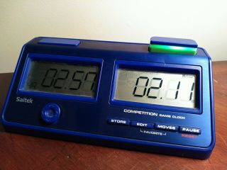 Saitek Competition Game Clock Lcd Digital Timer Blue