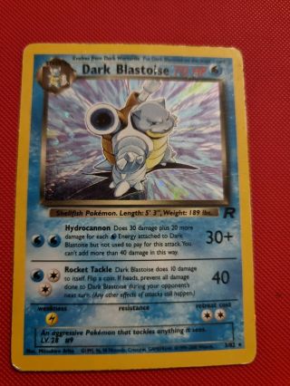 Dark Blastoise Holo Rare 3/82 Pokemon Card,  Team Rocket Set Wotc - Played