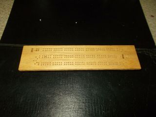 Cribbage Board Vintage Solid Wood With Platform Numbers On Flip Side Juca