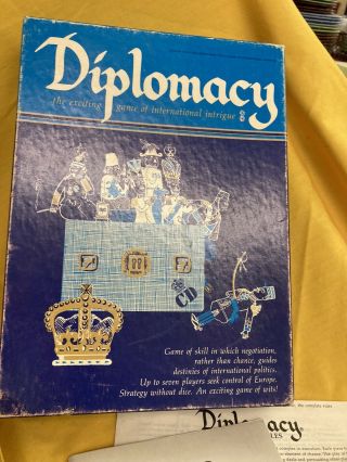 1976 Avalon Hill Diplomacy Board Game International Intrigue Strategy Game Fs