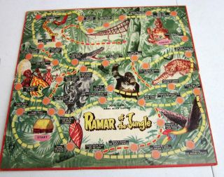 The Board Only For 1953 Ramar Of The Jungle Tv Adventure Game By Dexter Wayne