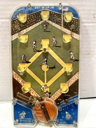 Northwestern Products Vintage Mini Baseball Pinball Game Bat M Up Jr 415