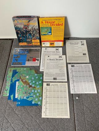 A House Divided Civil War Game Gdw Board Game,  1981 Partially Unpunched