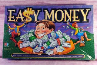 Vintage Easy Money Board Game 1996 Milton Bradley 2 To 4 Players Ages 9 And Up