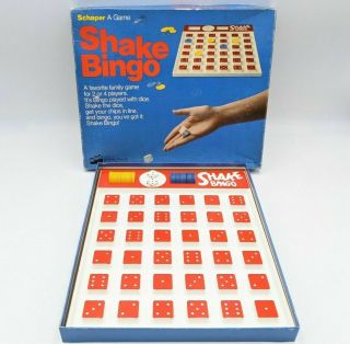 Schaper Vintage Shake Bingo Complete 1977 Board Game 2 To 4 Players With Dice