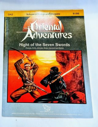 Ad&d Oriental Adventures: Night Of The Seven Swords Tsr 9186 1986 1st Ed