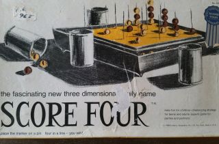 Vintage 1968 Score Four 3 Dimensional Strategy Family Game By Funtastic 400