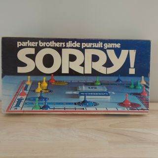 Vintage " Sorry " Board Game - 1972 By Parker Brothers - Complete Great Condtn