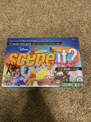 Disney Scene It 2nd Edition Dvd Game Family Trivia Mattel 80/110 Triv Cards