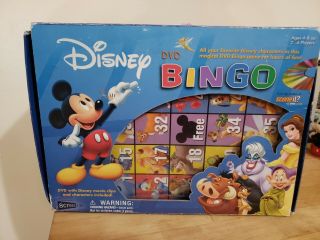 Disney Dvd Bingo For Ages 4,  2 - 6 Players Family Fun Carrying Case.
