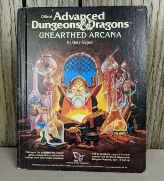 Official Advanced Dungeons And Dragons Unearthed Arcana D&d Tsr Inc 1985 Hard Co
