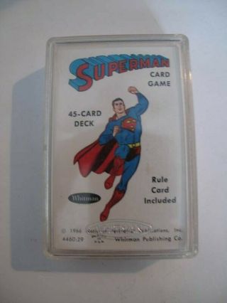 Whitman Superman Card Game (4460:29) In Orig.  Plastic Case - 1966 - Complete