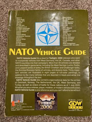 NATO Vehicle Guide for Twilight 2000 (1st Edition) GDW 1989 0526 2
