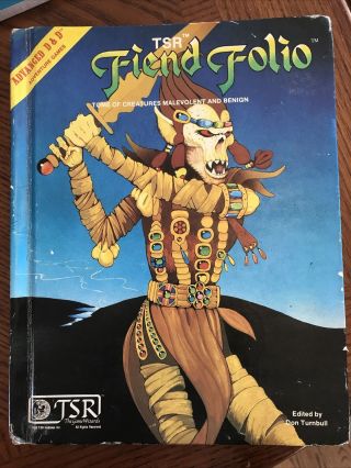Fiend Folio 1st Ed.  Ad&d Hardcover Book Tsr Advanced Dungeons & Dragons G - Vg