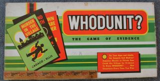 Vintage 1959 Whodunit? Detective Mystery Board Game By Cadaco - Ellis