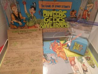 Vintage 1988 Dweebs Geeks & Weirdos Game Missing Label Sheet,  1 Chip1 Play Piece
