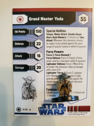 Grand Master Yoda - 14 Star Wars Miniatures » Jedi Academy Rare