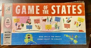 Vintage 1960 Milton Bradley Game Of The States 4920 Complete Board Game