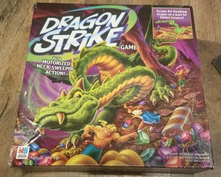 Milton Bradley Dragon Strike Board Game Motorized Dragon 2002 Complete - Read