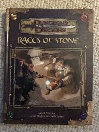 Races Of Stone - Dungeons & Dragons 3.  5 - Hardcover,  First Printing,  Very Good