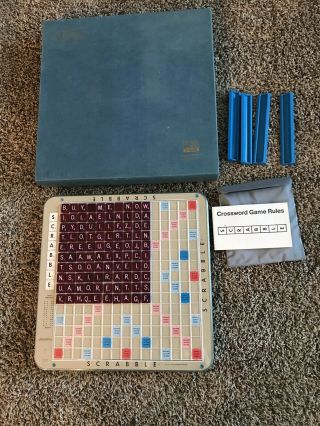 Vintage 1976 Selchow & Righter Deluxe Scrabble Crossword Game Turntable Complete