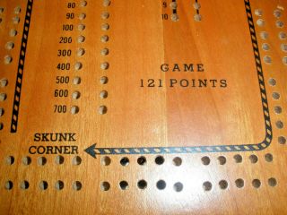 Drueke Scoremaster 1150 Once - A - Round Two Track Cribbage Board with Pegs 3
