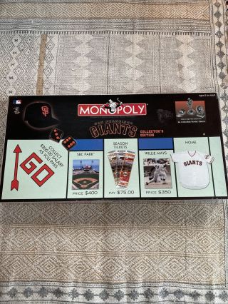Vtg 2003 San Francisco Giants Monopoly Game Collectors Edition 100 Complete