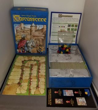 Carcassonne Board Game W/river Expansion Rio Grande (2000 Edition) Euc