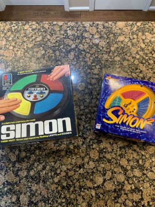 Both Vintage Milton Bradley Simon 2 Memory Game Complete