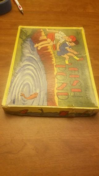 1920s Early Fish Pond Board Game Pressman Toy Corp Metal And Cardboard 1 Magnet