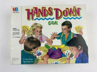 Vintage 1987 Hands Down Game By Milton Bradley Card Game Complete