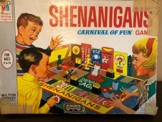 Vtg 1966 Milton Bradley Shenanigans Board Game Carnival Of Fun
