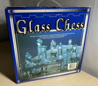 Elegant 33 Piece Clear And Frosted Solid Glass Chess Set,  Glass Board Cardinal 2