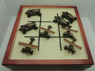 Airplanes And Cars Tic Tac Toe Game Metal & Wood - Limited Edition With Case