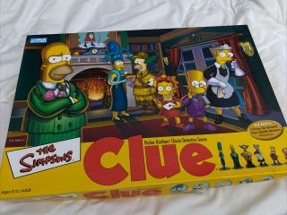 The Simpsons Clue Detective Board Game 2nd Edition 2002 Parker Brothers Complete