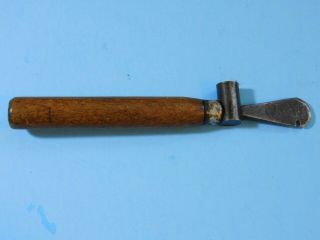 ANTIQUE VINTAGE LEATHER? TOOLS WOOD HANDLES AWL? ICE PICK? NOTCHED 2