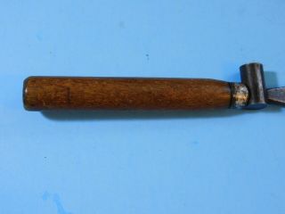 ANTIQUE VINTAGE LEATHER? TOOLS WOOD HANDLES AWL? ICE PICK? NOTCHED 3
