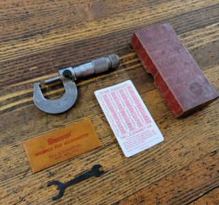 Vintage Tools Brown & Sharpe Micrometer Machinist Toolmaker & Starrett Box ☆usa