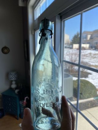 Pre Pro F.  HORLACHER - Allentown,  PA - blob top,  aqua beer bottle 2