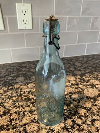 Pre Pro F.  HORLACHER - Allentown,  PA - blob top,  aqua beer bottle 3